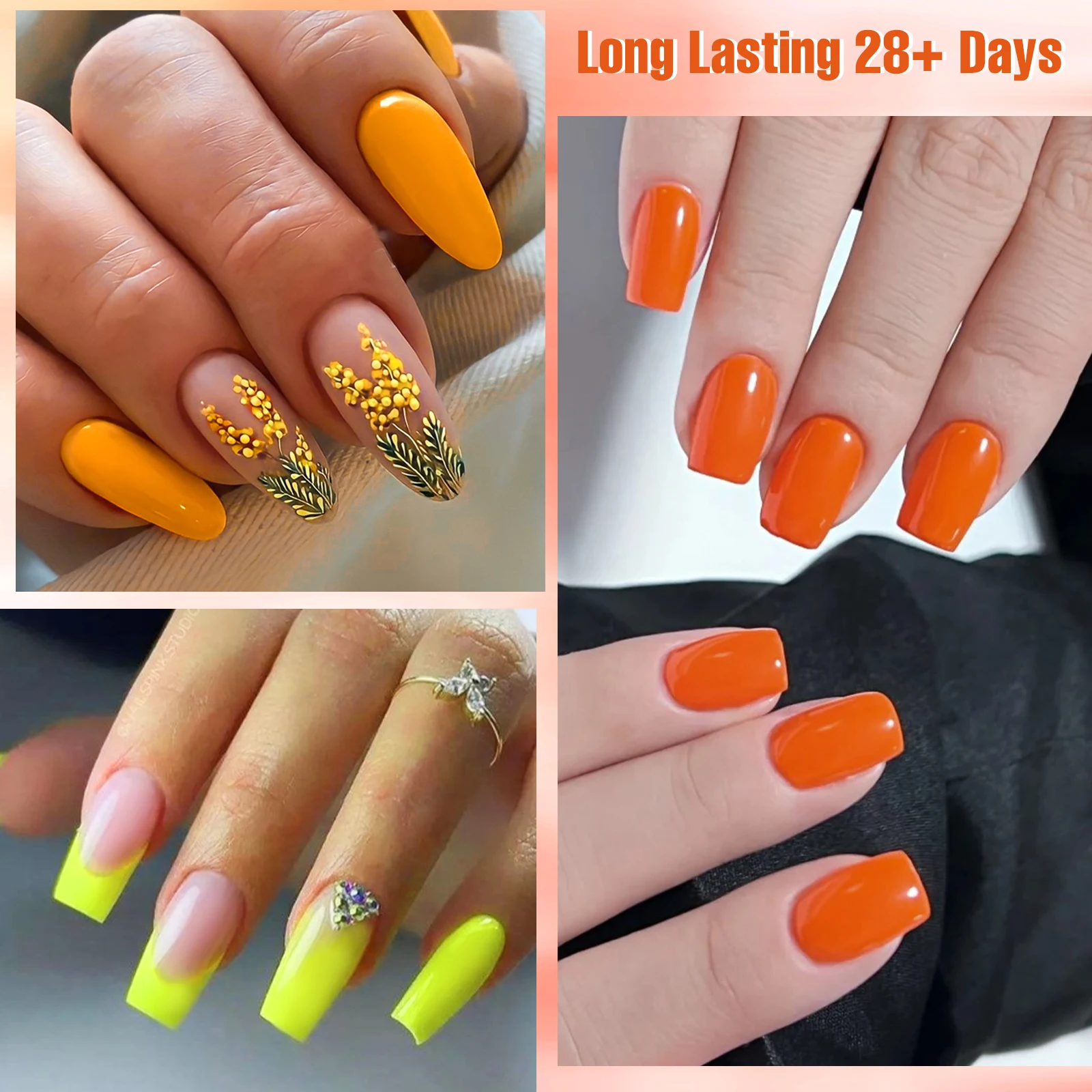 12개/세트 4개 릴리 젤 DIY 네일 폴리쉬 밝은 핑크색 반영구 소크 오프 UV LED 젤 네일 아트 디자인 매니큐어 바니쉬 키트