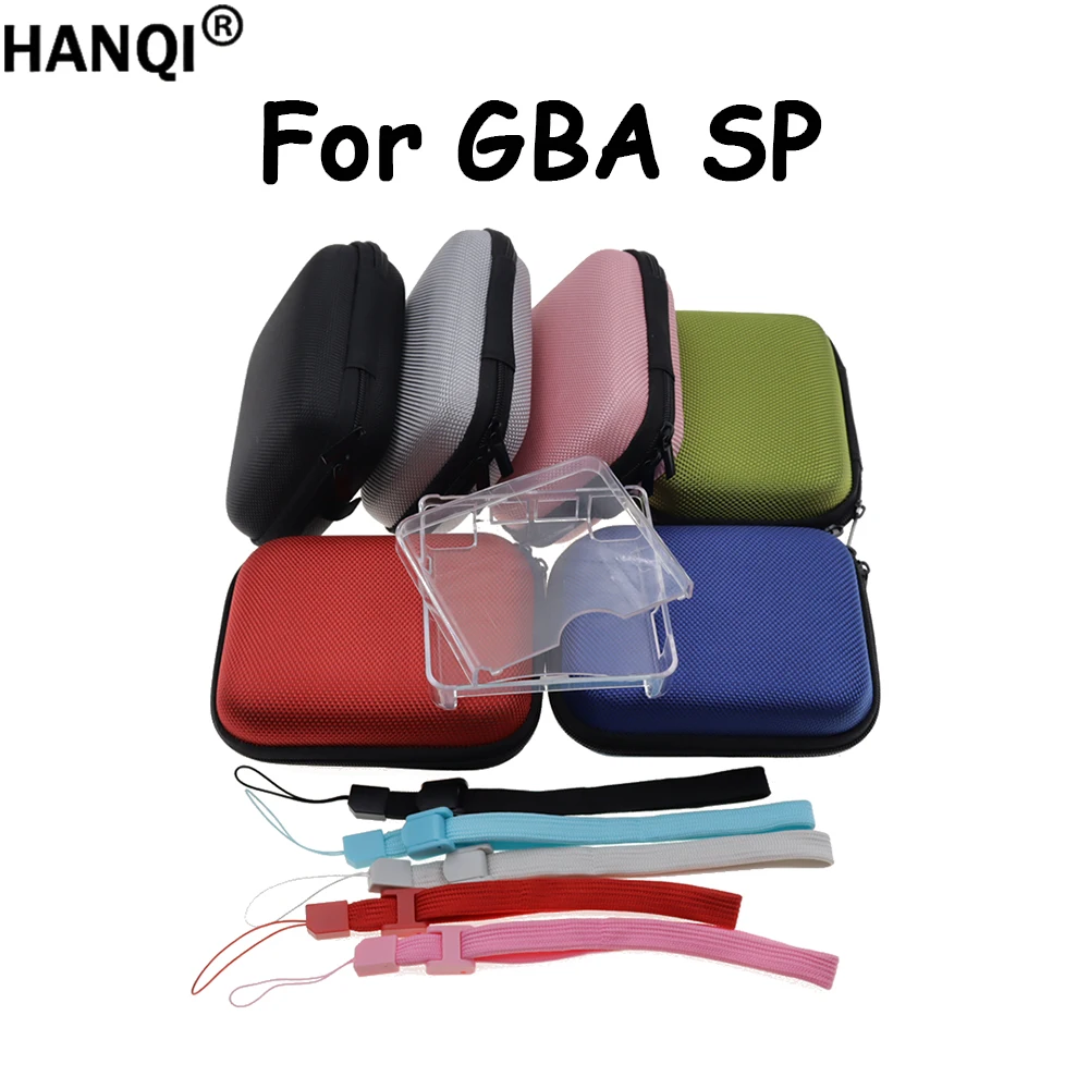 1Set Carrying Pouch Storage Bag For GBA SP Game Console With Adjustable Hand Rope, Clear Protective Cover Shell Housing