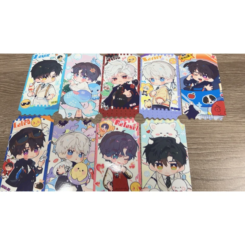 9Pcs/Pack Game Love and Deepspace Merch Fans Collection Character Stamp Laser Card Xavier Zayne Rafayel ralayo Sylus Caleb Gift