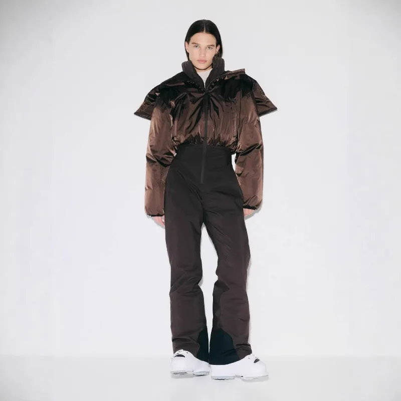 Jumpsuit Ski Suit Women's Winter Hooded Color-Blocked New Comfortable Minimalist Casual Stylish Niche Versatile Premium Elegant