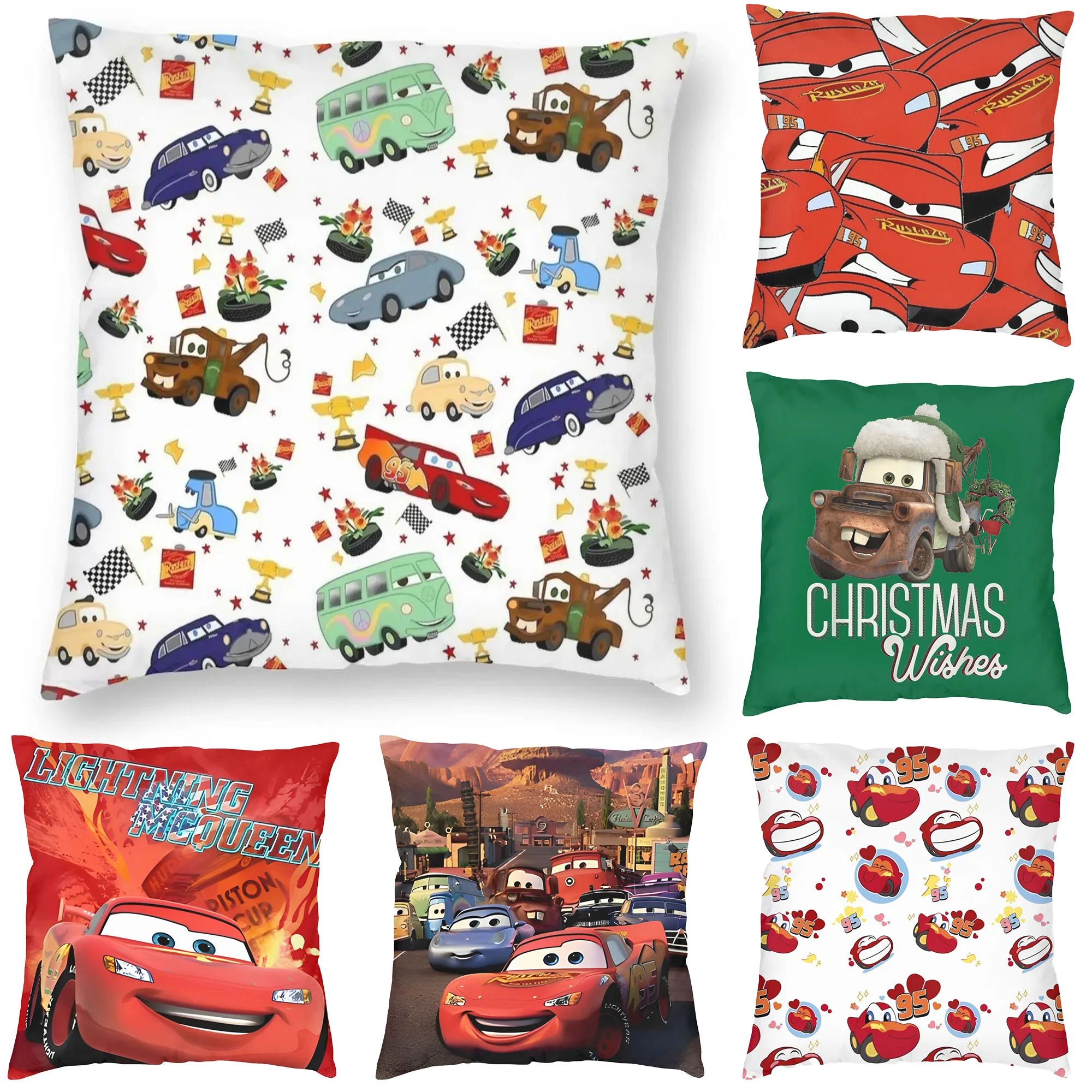 Life Is A Highway Lightning McQueen Pillowcase Printed Cushion Cover Decoration Cars Pillow Case Cover Seat Wholesale 18\'\'