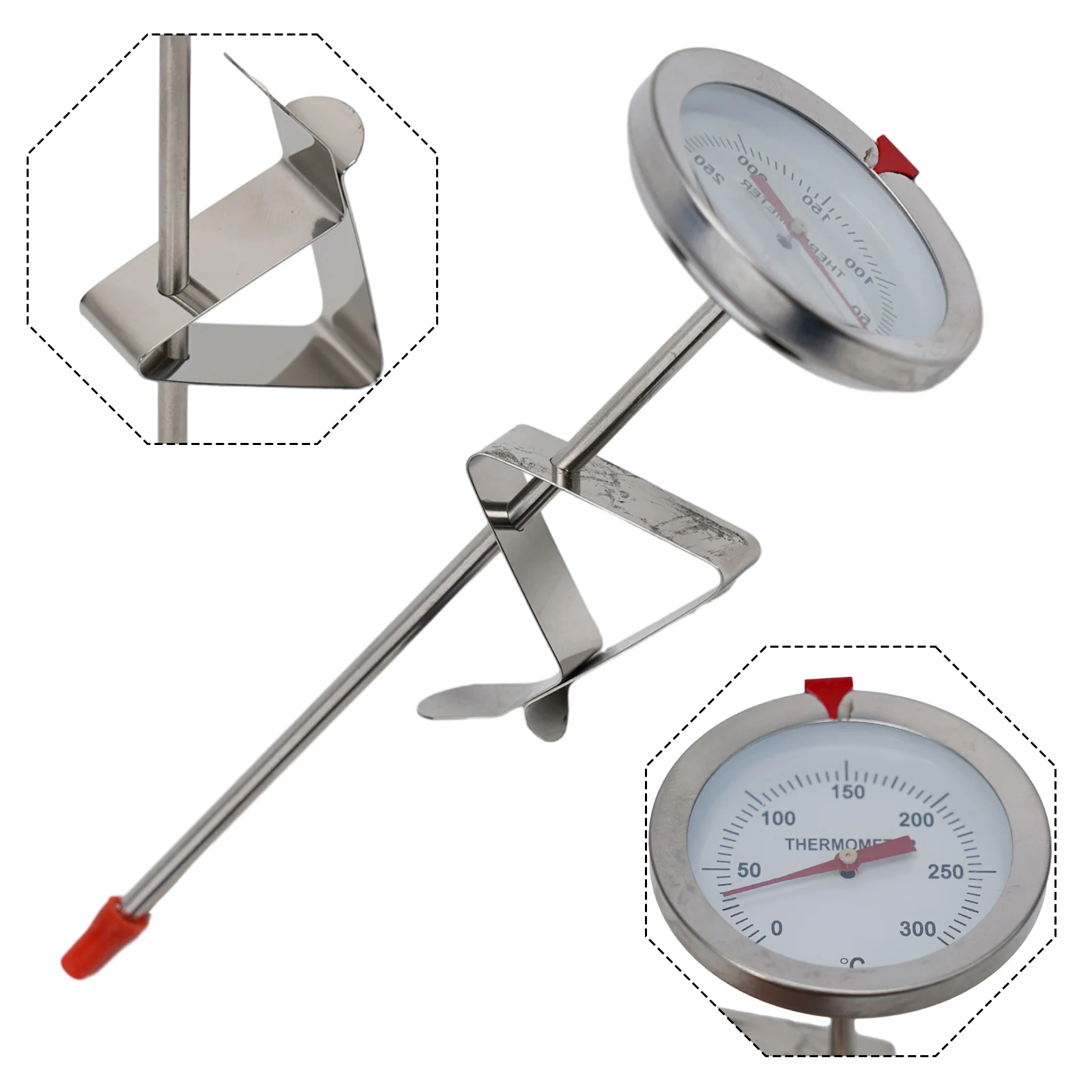 Stainless Steel Probe Thermometer Kitchen Tools Cooking Temperature Meter 0~300℃ Milk Coffee Food Meat Gauge Kitchen Gadgets