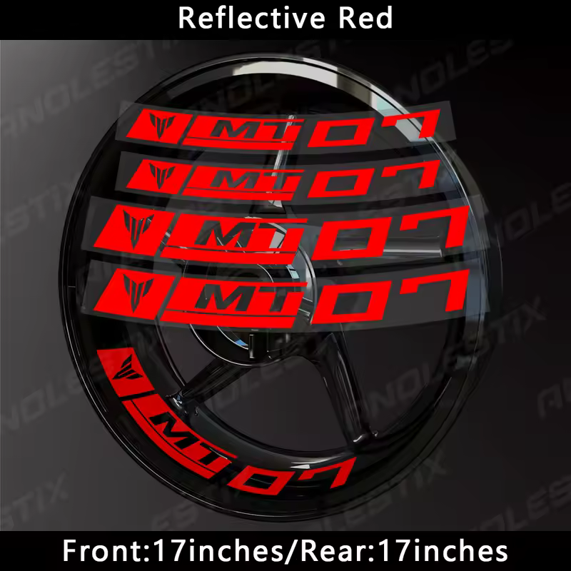 AnoleStix Reflective Motorcycle Wheel Sticker Hub Decal Rim Stripe Tape For YAMAHA MT-07 MT07 - Image 23