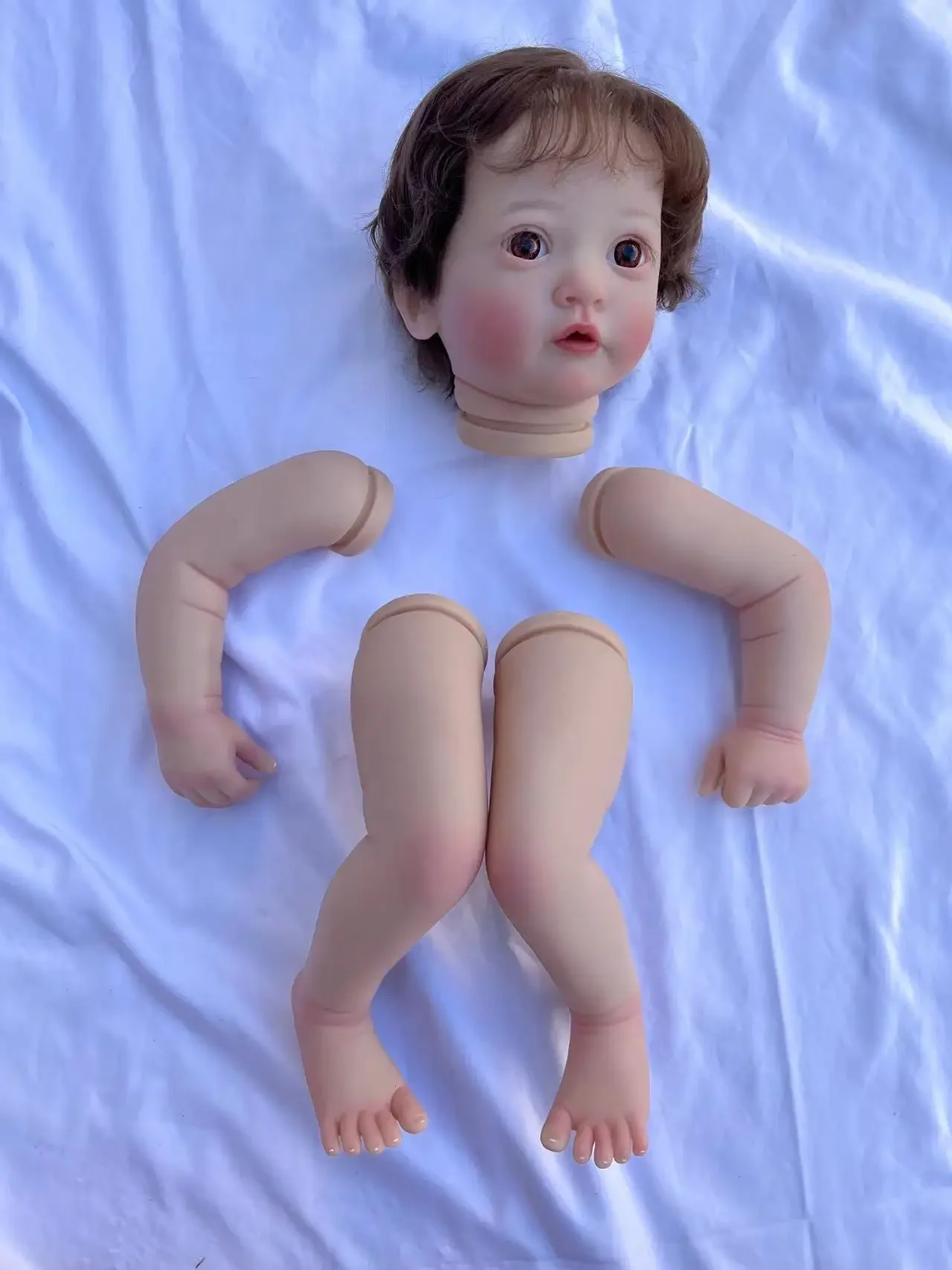 ที่กําหนดเองจํากัด Supply24inch Reborn Baby Ayana มือ Rooted ผม Real Photo ทาสีชุด DIY Part คริสต์มาสของขวัญ