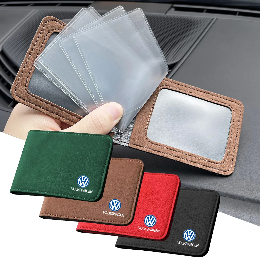 Leather Car Driving Document Case Credit Card Holder for Volkswagen Vw Tiguan Jetta Scirocco Polo 6R Touran Golf Git Passat Golf