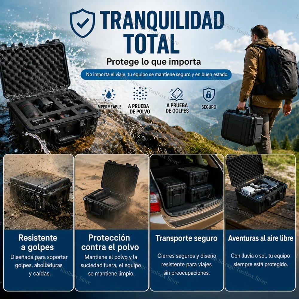 Waterproof Protective Hard Case, Small Camera Case,Dry Case with Customizable Foam Fit Use of Drones, Camera,Equipment 25x21x8cm