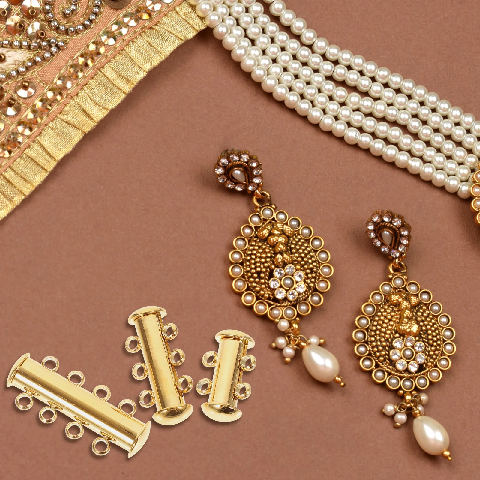 HAWILLOSCH 3 قطعة قلادة من الفولاذ المقاوم للصدأ المشبك Detangler موصل ل أساور Charms المعلقات الطبقات مجوهرات مفتاح هوك