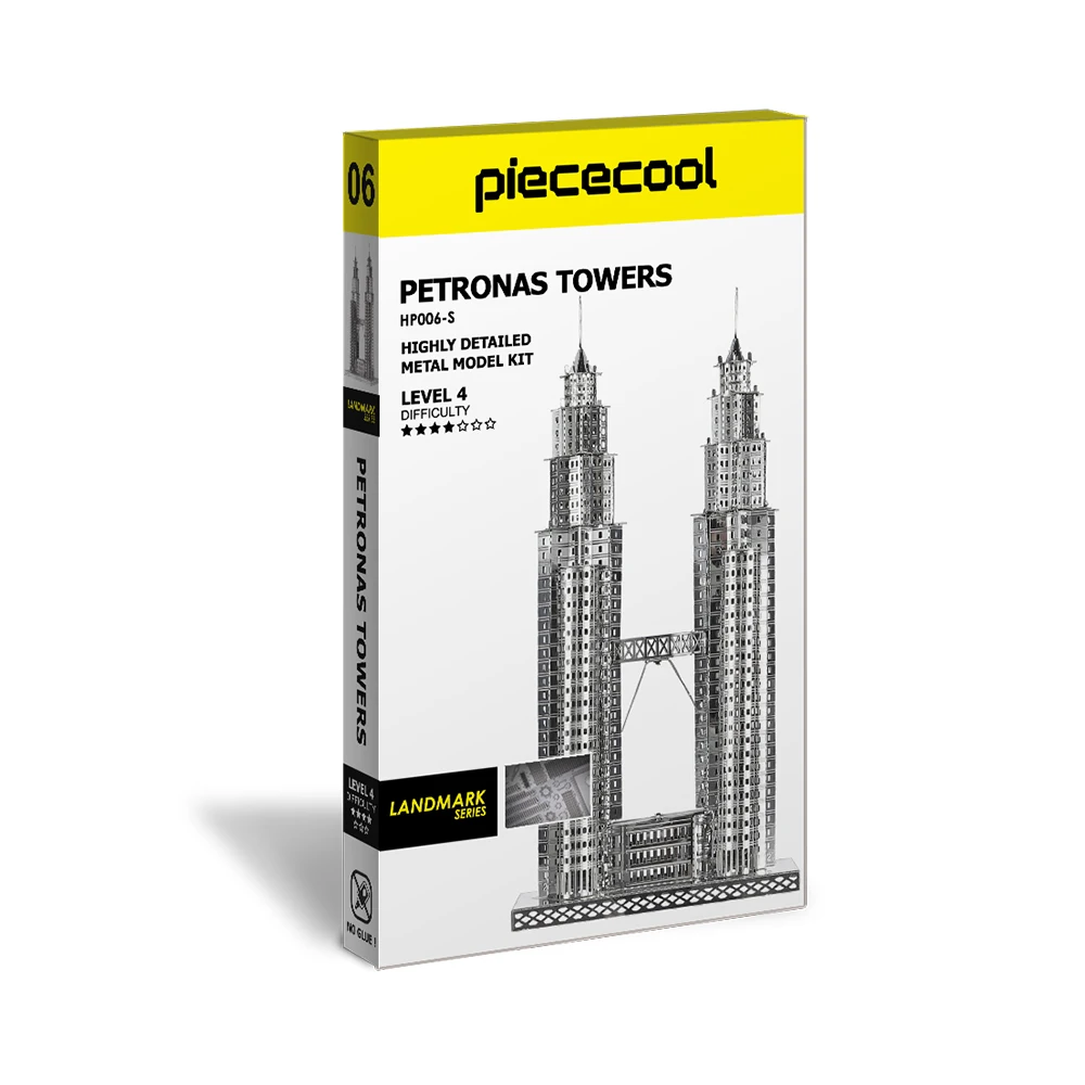 Piececool 3D Puzzle Metal DIY Petronas Towers Building Kit for Adult Model Kit Teen Toys
