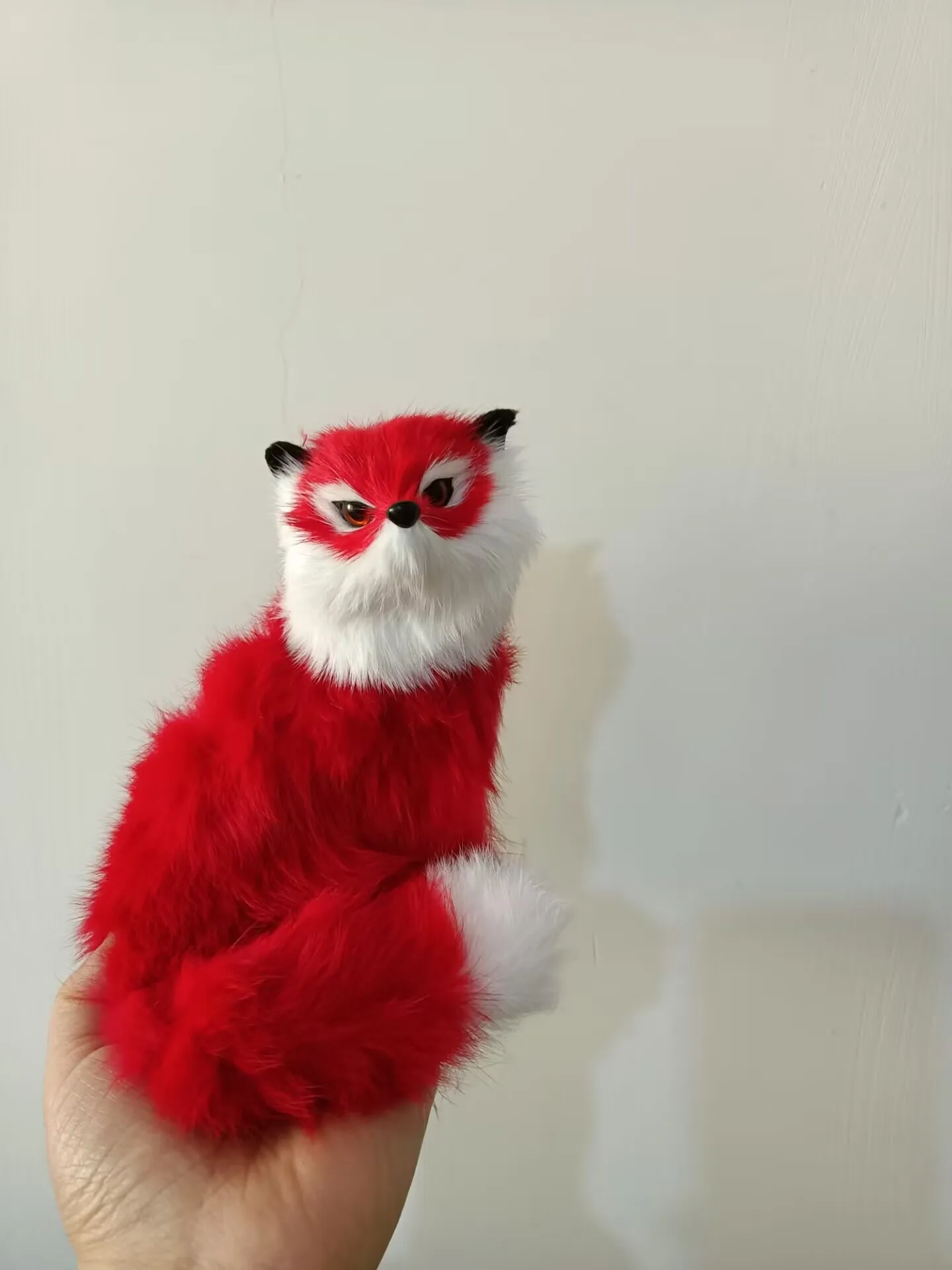 cute simulation red fox model plastic&furs fox gift about 15cm xf1718