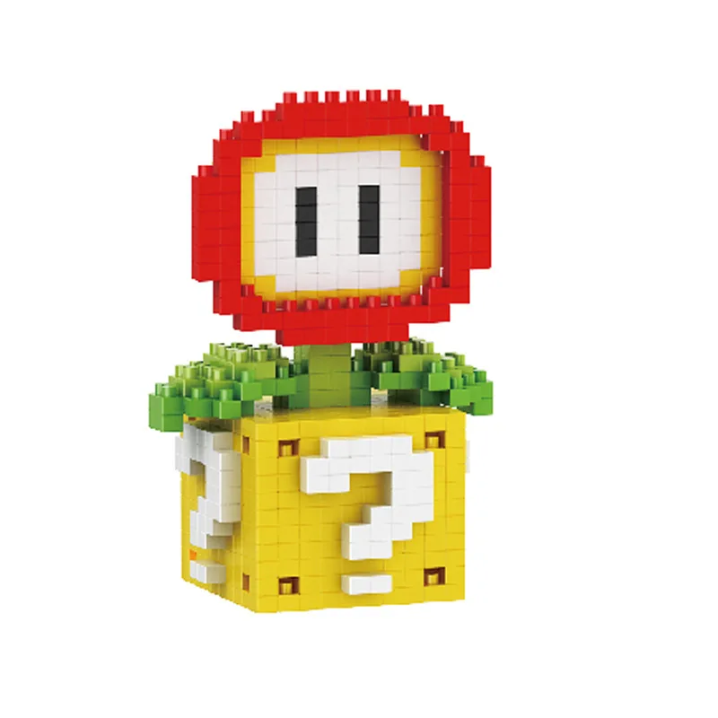 Super Mario Bros. Toy Building BlocksToad Yoshi Luigi Bowser Anime Children's Puzzle DIY Puzzle Building Blocks Birthday Gift