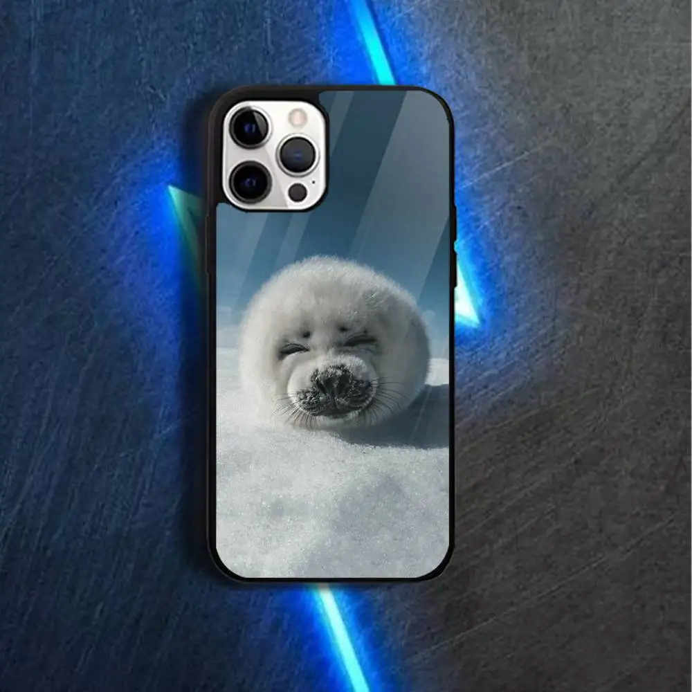 Casing HP Seal A-Animal C-Cute Untuk iPhone 17,16,15,14,13,12,11,Pro,Max,Plus,Mini,Magsafe, Casing Pengisian Daya Nirkabel Magnetik