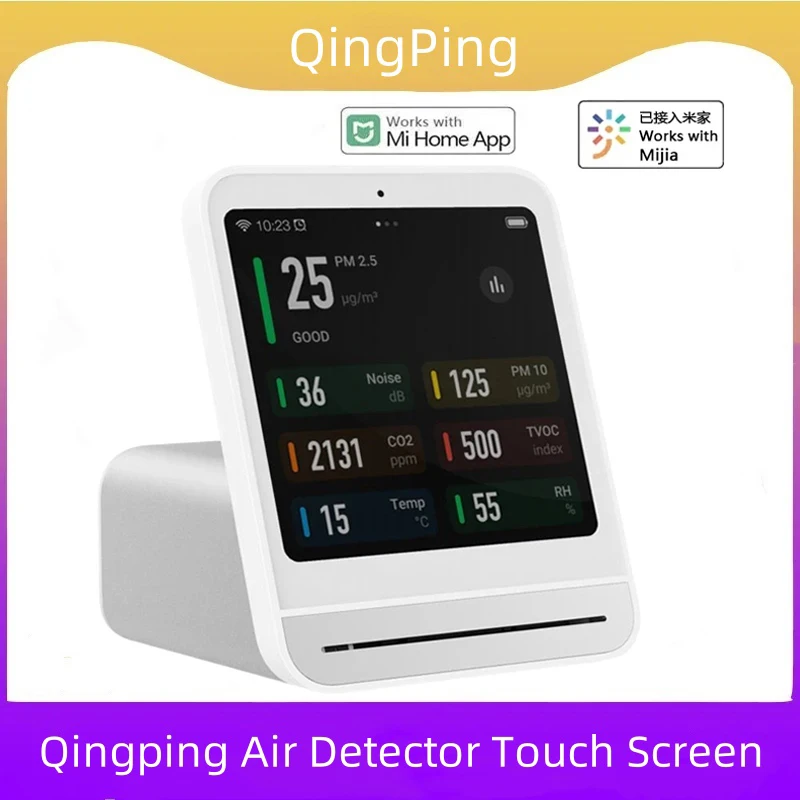 

Qingping Air Detector Touch Screen Control Temperature Humidity Sensor CO2 PM2.5 Quality Monitor for Xiaomi Mijia Smart Home