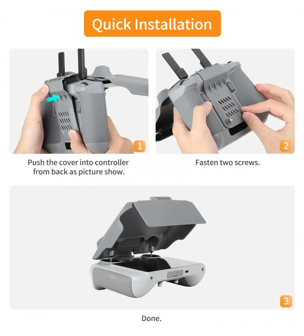 2 in 1 telecomando parasole protezione schermo protezione guscio copertura per DJI Mavic 4 Pro/Flip/Mini 4 Pro/Air 3S RC 2 accessori