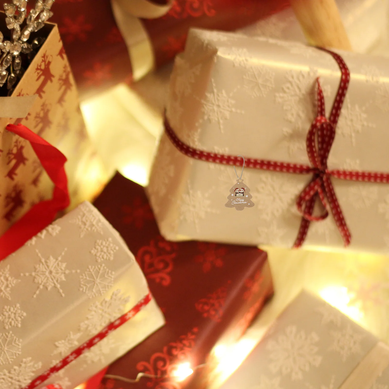 

1Set Christmas Kraft Paper Small Hanging Vintage Pendant Decoration DIY Xmas Party Gift Tags Supplies