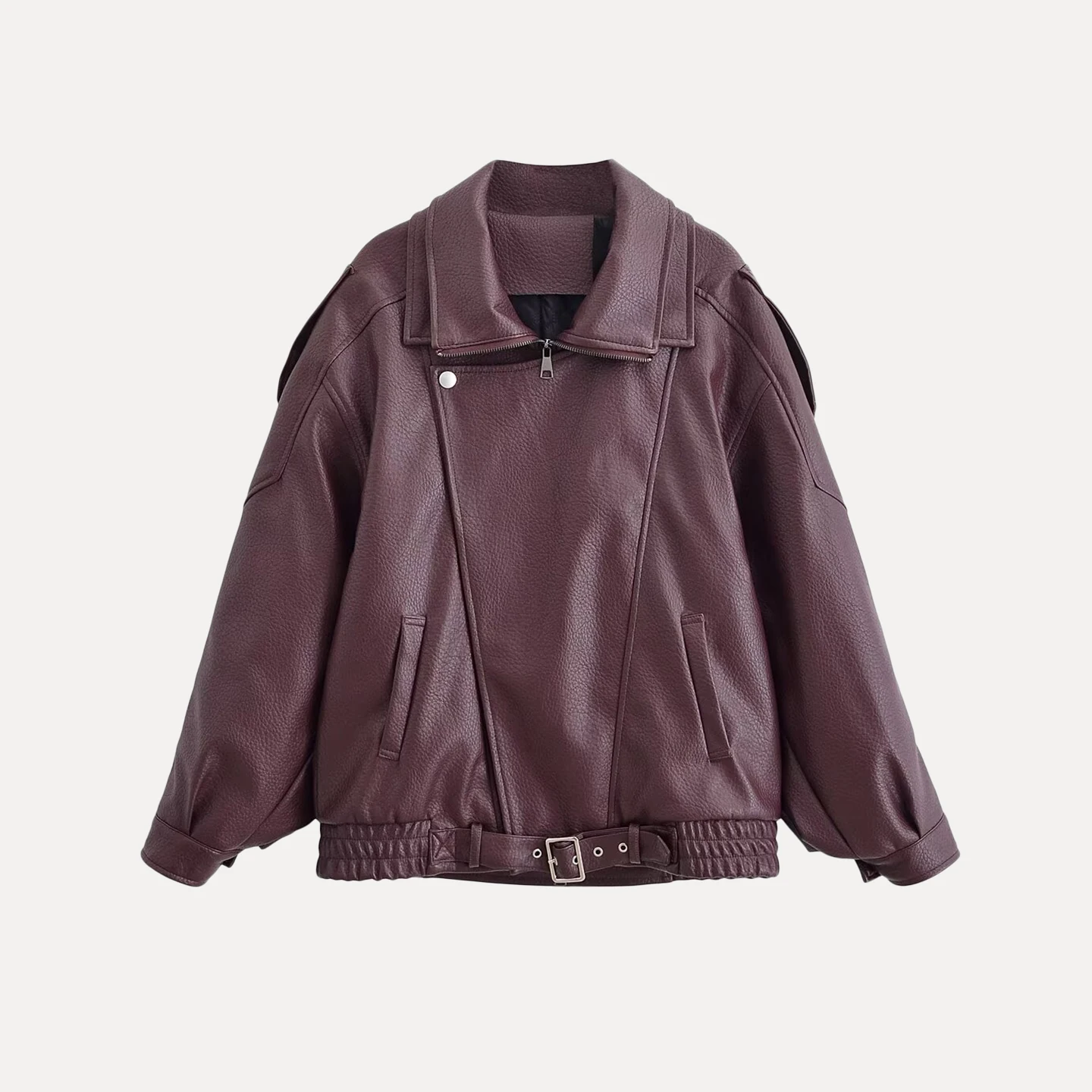 2025年秋新作 レディース スタンドカラー ロング丈 ジャケット コート ヨーロッパ風 スタイリッシュ ジッパー開閉 レザー ジャケット