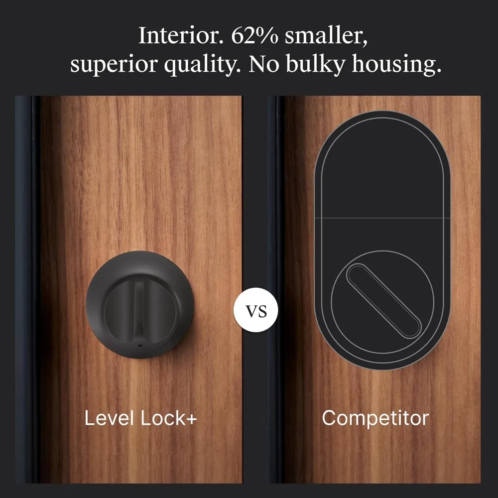 أجهزة الأبواب والأقفال/القفل الذكي، أصغر العالم، الأكثر تقدمًا على موضوع Deadbolt Plus Apple Home Key، أسود غير لامع