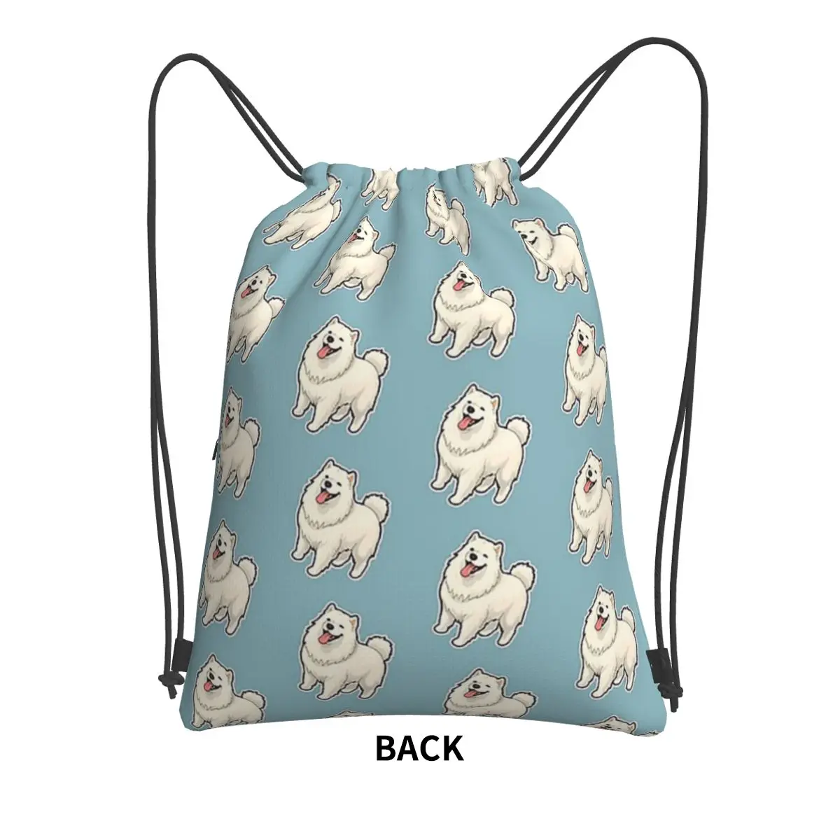 MaleBoy-mochila portátil con diseño samoyedo para amantes de los perros, bolsa con cordón, paquete de bolsillo para libros para estudiantes escolares