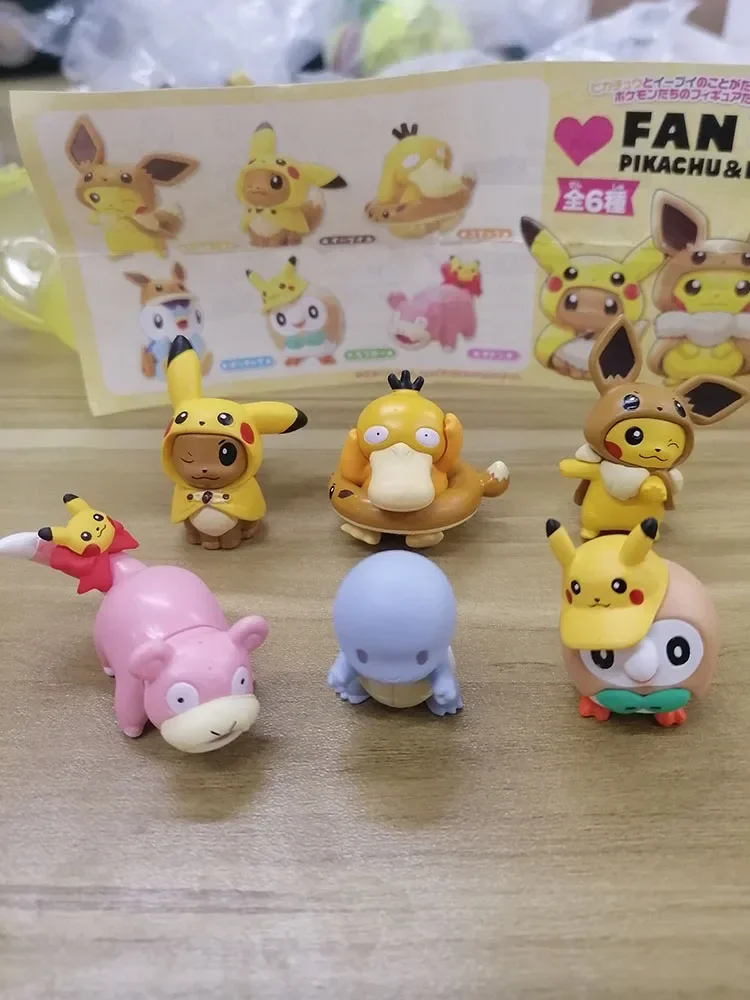 Pokemon Piplup Rowlet Slowpoke Gashapon Figures Pikachu Eevee Capsule Toys Collectible Table Ornaments Gifts for Children