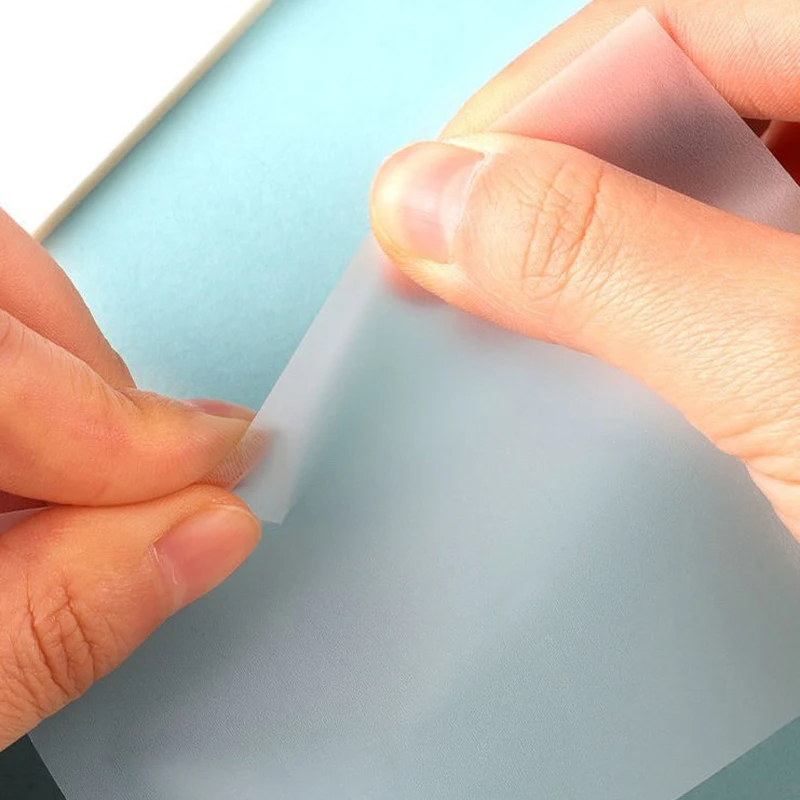 50Sheets Creative PET Transparent Sticky Notes Perspective Waterproof Sticky Notes Student Stationery School Office Supplies