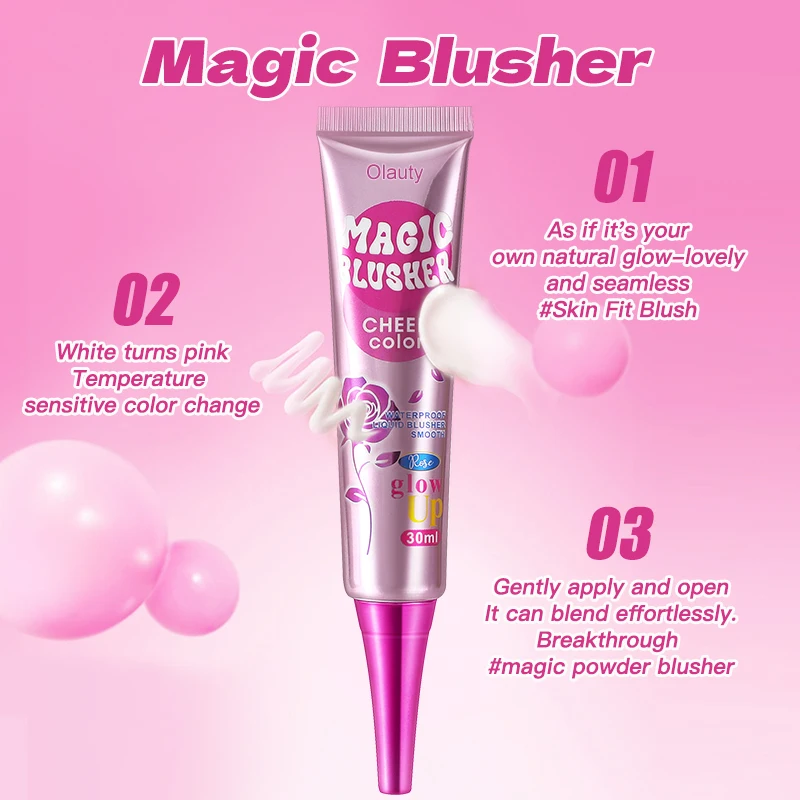 Magic Color-Changing Matte Blusher Waterproof Liquid Blush Long-Lasting Easy Makeup Complexion Enhancer Pink Face Rouge view 4