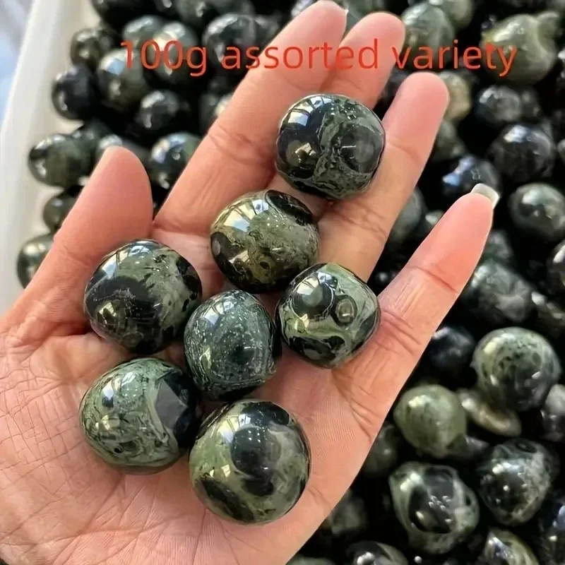 30pcs Peacock Eye Natural Gemstone Round Balls Reiki Healing Crystal Sphere Chakra Meditation Home Decor Jewelry Accessories