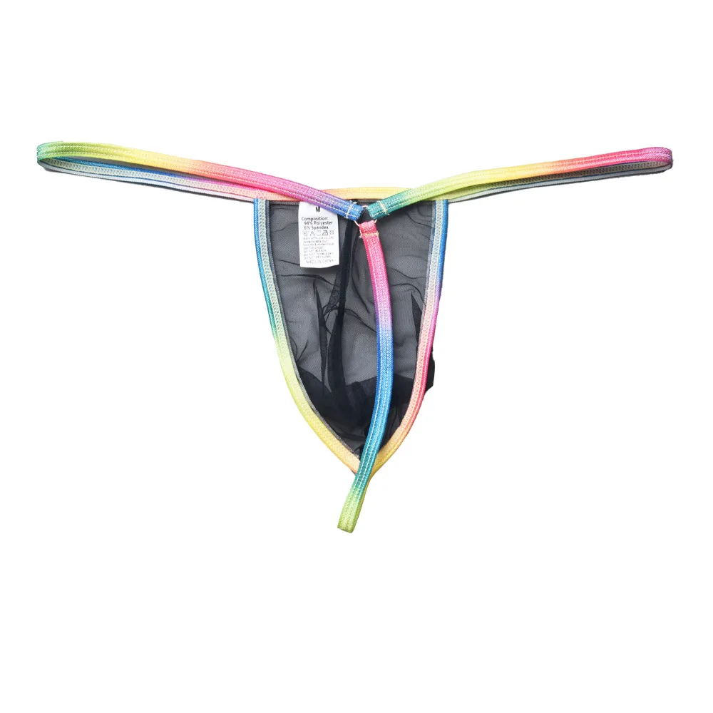 6 قطعة مثير رجل رقيقة جدا بقماش شفاف بيكيني صغير سيور منخفضة الخصر g-سلسلة Tangas لينة رجل سراويل T-الظهر حزام رياضي الملابس الداخلية