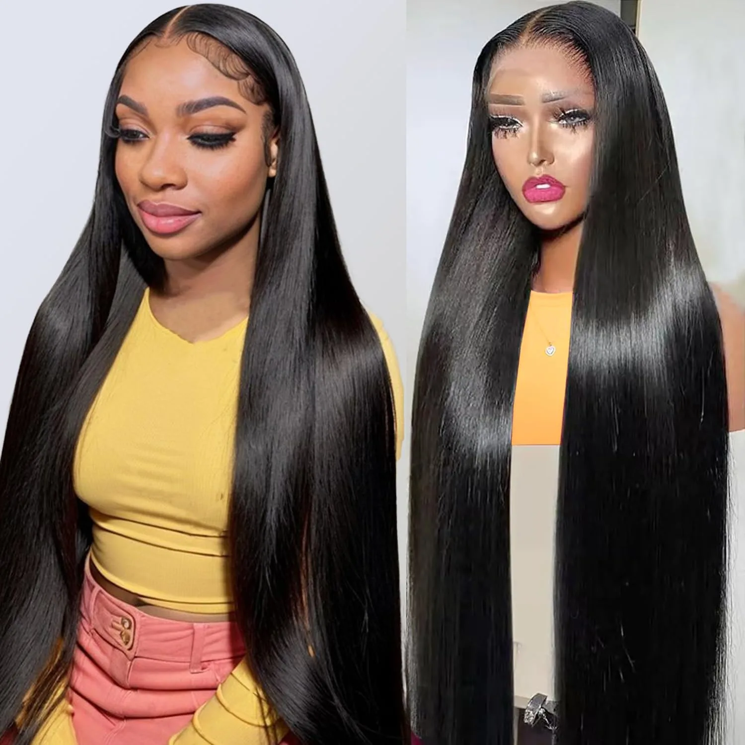 

30 40 дюймов 13x6 Bone Прямой парик фронта шнурка для женщин 13x4 HD Прозрачный парик фронтальной части шнурка из человеческих волос Предварительно выщипанный плотность 200%