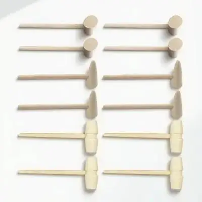

15pcs Wooden Mallets Mini Wood Hammers For Kids Natural Safe Polished Diy Craft Hammer Easter Game Tool Hand Tool