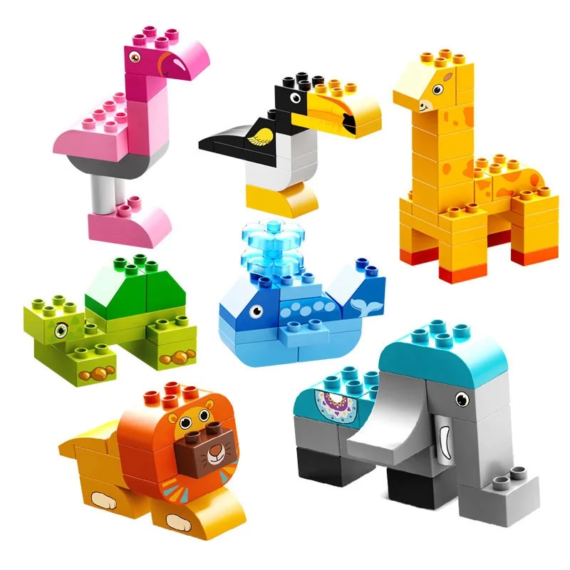 Enfants 102 pièces grandes particules brique Animal coloré en vrac briques plaques de base bricolage blocs de construction bloc jouets pour enfants cadeau