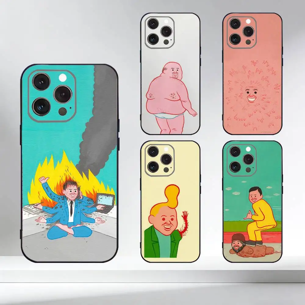 

Funny J-Joan C-Cornella Art Phone Case For iPhone 17,16,15,14,13,12,11 Plus,Pro Max,XS,Soft Silicone Black Cover