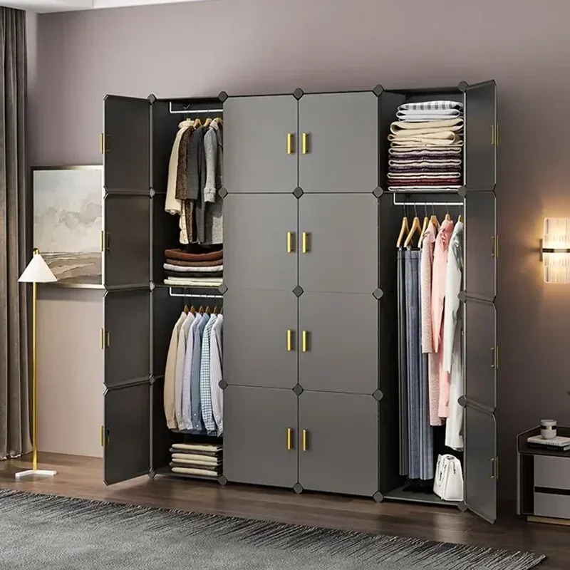 

Jewelry Simple Wardrobe Clothes Assembly Nordic Plastic Collapsible Sturdy Dustproof Cabinets Dressers Partitions Guarda Roupa