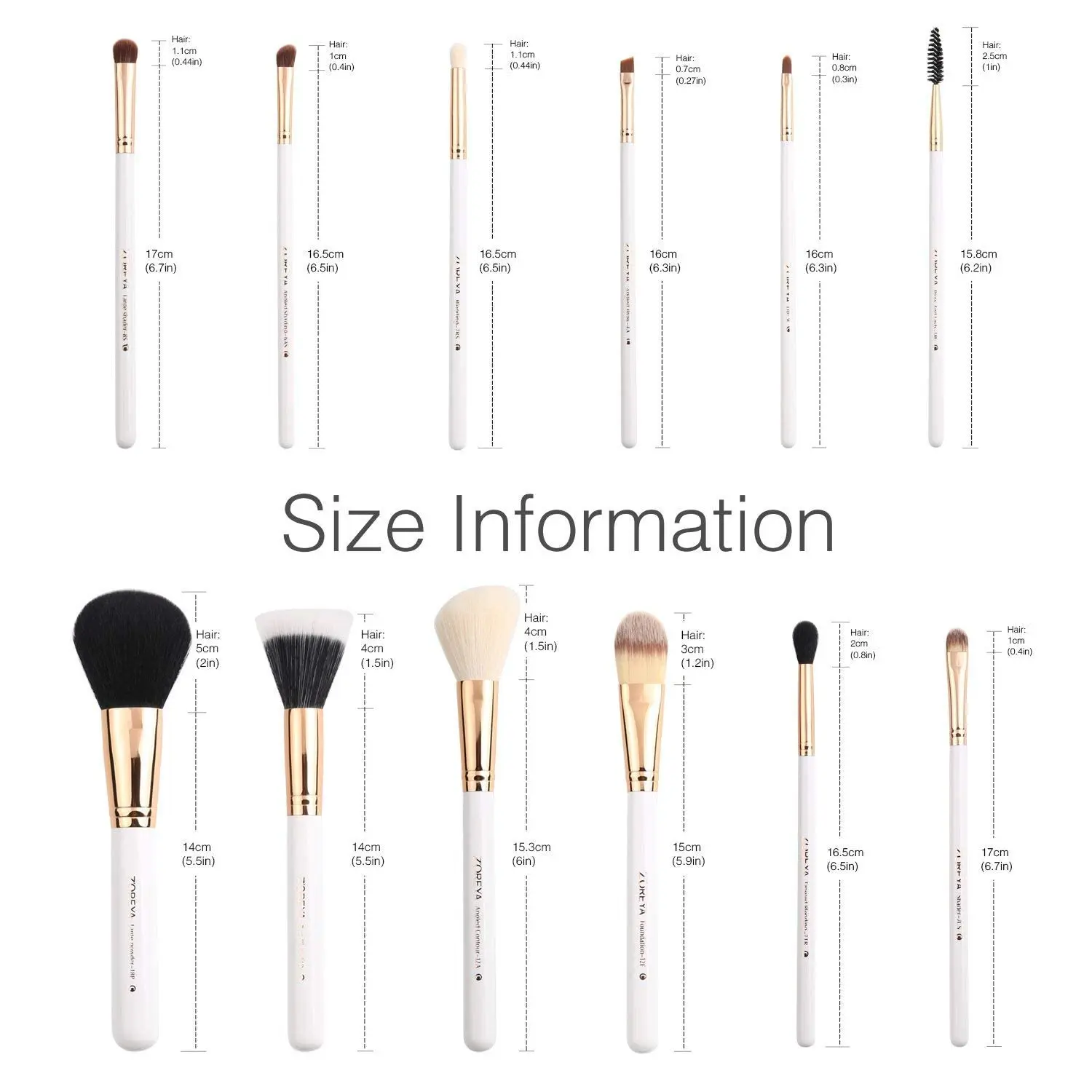 Travel Makeup Brush Set, 12pcs Premium Synthetic Hair, Professional Foundation, Powder, Contour, Blush, Eye Brushes with