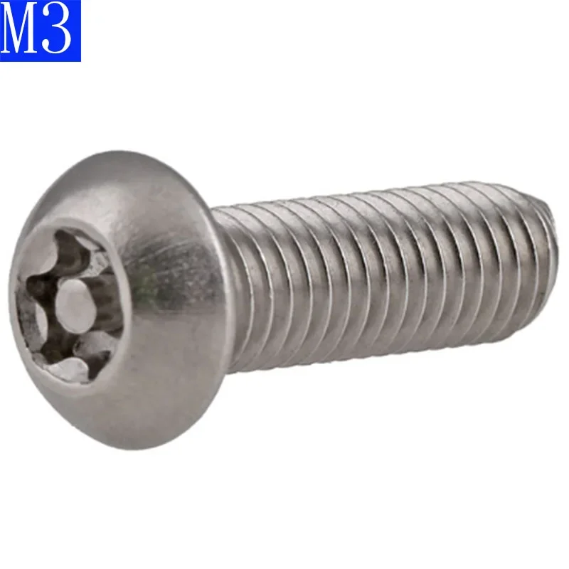 M3 M3 x 0.5 304 Stainless steel Pin Tamper Torx Security Button Head Screw Bolts
