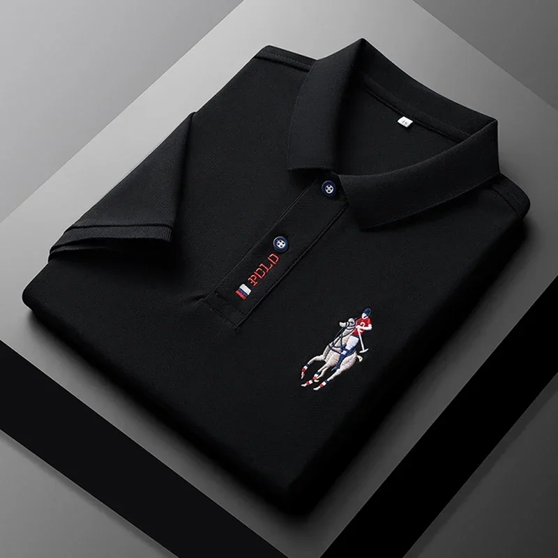 

2026 Summer New Men's Short Sleeve Polo Shirt Embroidered Casual Comfortable Top Breathable Business Golf Shirt