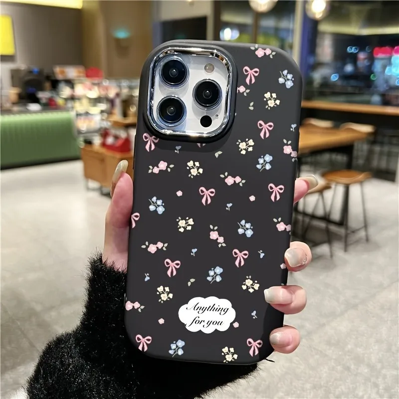 Funda de teléfono con estampado de lazo floral pequeño para Xiaomi Poco F7 F6 F5 X7 X6 X5 Pro M6 X3 F3 cubierta de silicona TPU suave mate caramelo a prueba de golpes