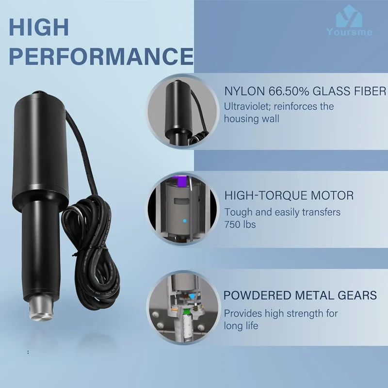 Actuador de lengüeta de moldura resistente 15057-001, actuador de repuesto corto, 2 tiempos de 1/4 pulgadas con Hardware 5/16, 101x DS, 12V, negro, talla única