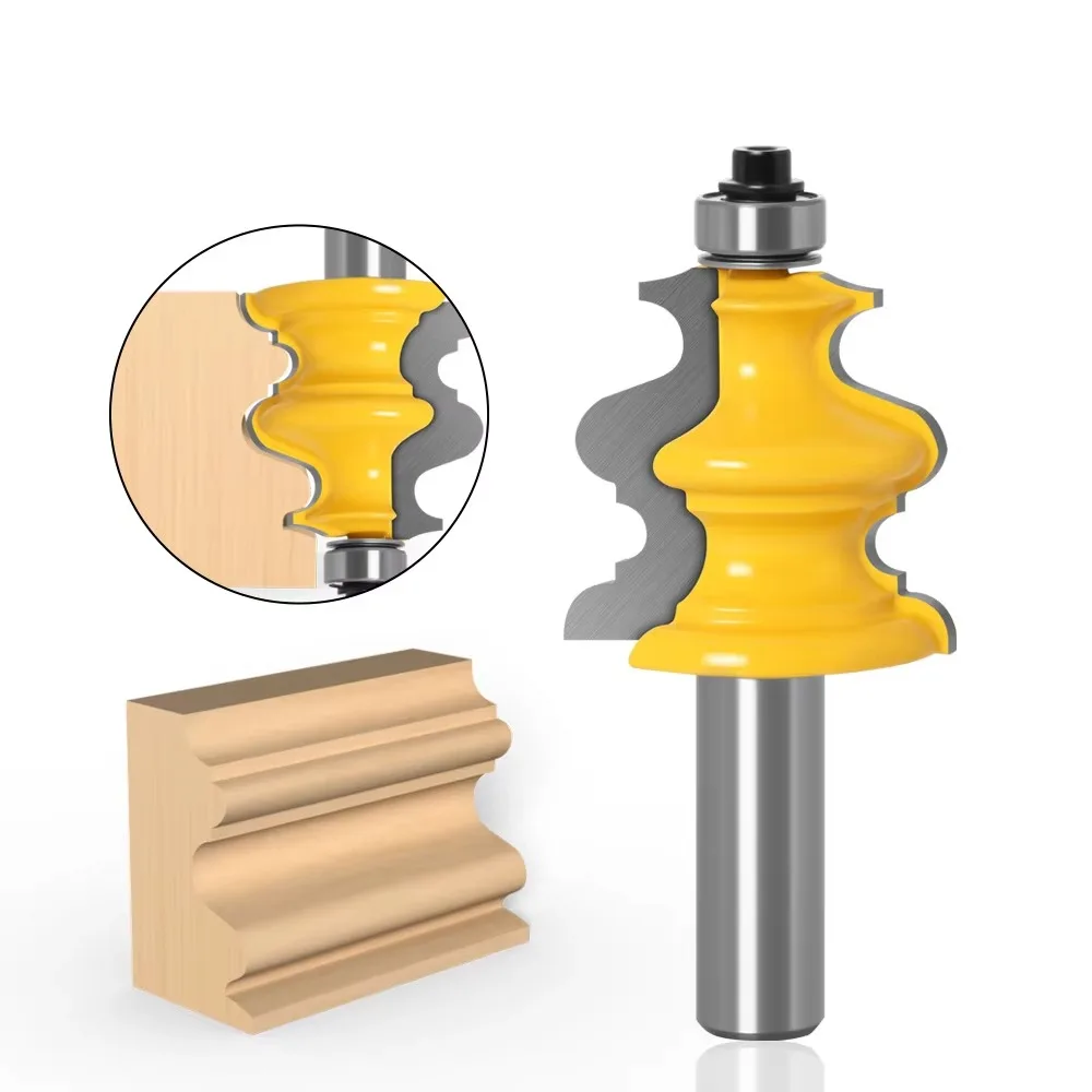 1PC 8mm 12mm 12.7mm Shank Milling Cutter Wood Carving Architectural Molding Router Bit Line Knife Tenon Cutter for Woodworking
