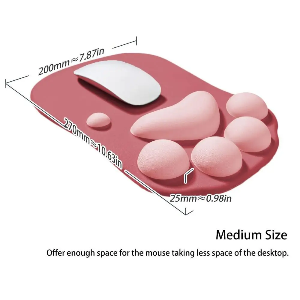 Alas Mouse sandaran pergelangan tangan kaki kucing lucu 3D, alas Mouse silikon pereda nyeri pergelangan tangan ergonomis tahan lama kantor