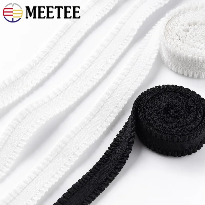 10Yards/20Yards 13MM Ruffle Elastic Band Nylon Lace Trim for Lingerie Bra Strap Hairwear Garment Decorative Edge Sewing Supply view 6