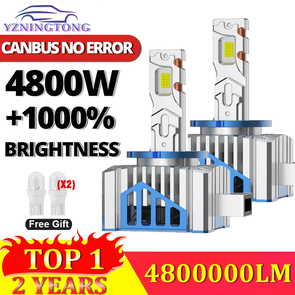 

YZNINGTONG Car D3S LED Headlights Bulbs Canbus 4800W D1S Auto Fog Lamp 4800000LM D2R D2S D4R D4S D8S Automotive 1:1 Xenon Light