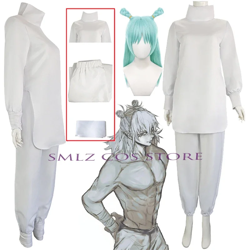 Jujutsu Kaisen Cosplay Anime Kashimo Hajime Cosplay Uniformi Bianche Vestito Parrucca Costume da Festa di Halloween Vestito per Donne Uomini