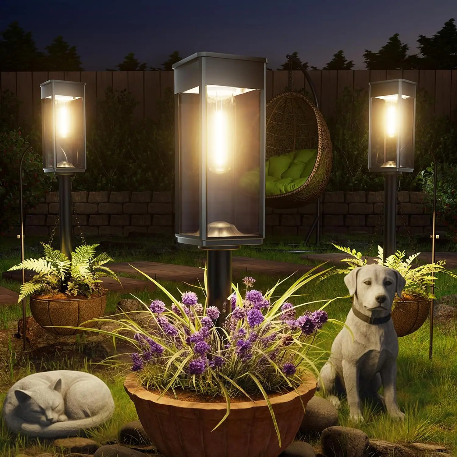 

8 Pack Solar Pathway Lights, Auto On/Off, IP65 Waterproof Outdoor Garden Lighting for Yard Patio Walkway
