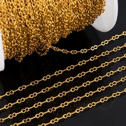 1Meter Stainless Steel Double Loop Link Chain Round 8 Shape 2mm Necklace Chain DIY Handmade Bracelet Material Jewelry Findings