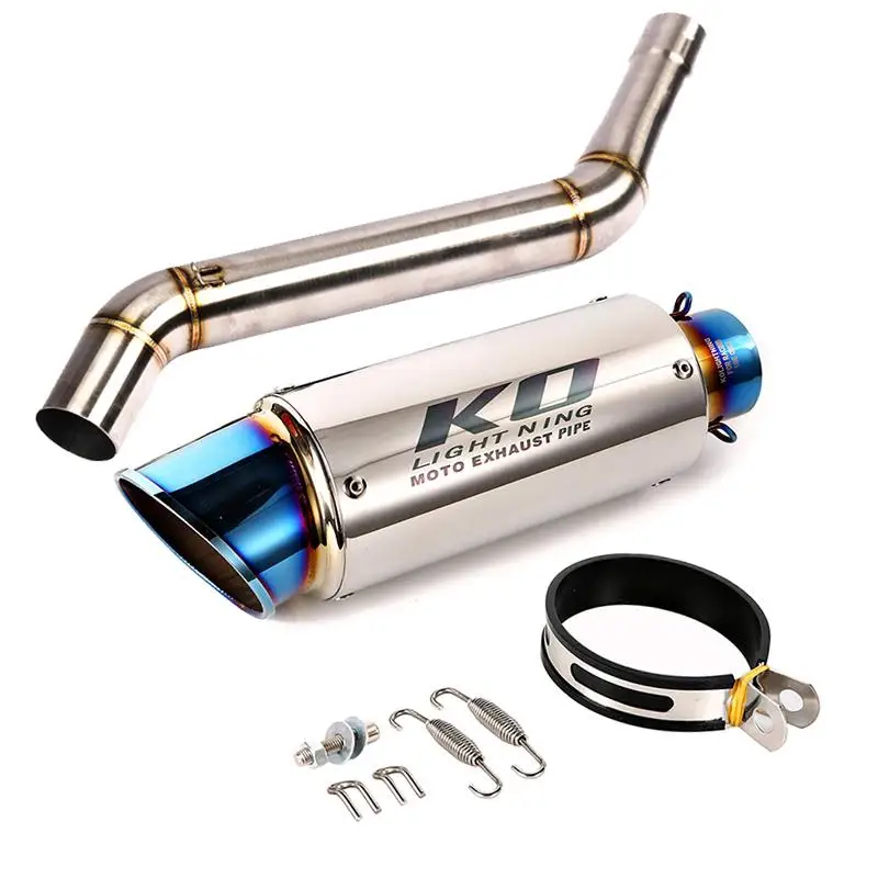 

Motorcycle Exhaust Muffler Tube Mid Link Pipe Slip On For CFMOTO 400NK 650NK All Year Without DB Killer Stainless Steel 51mm