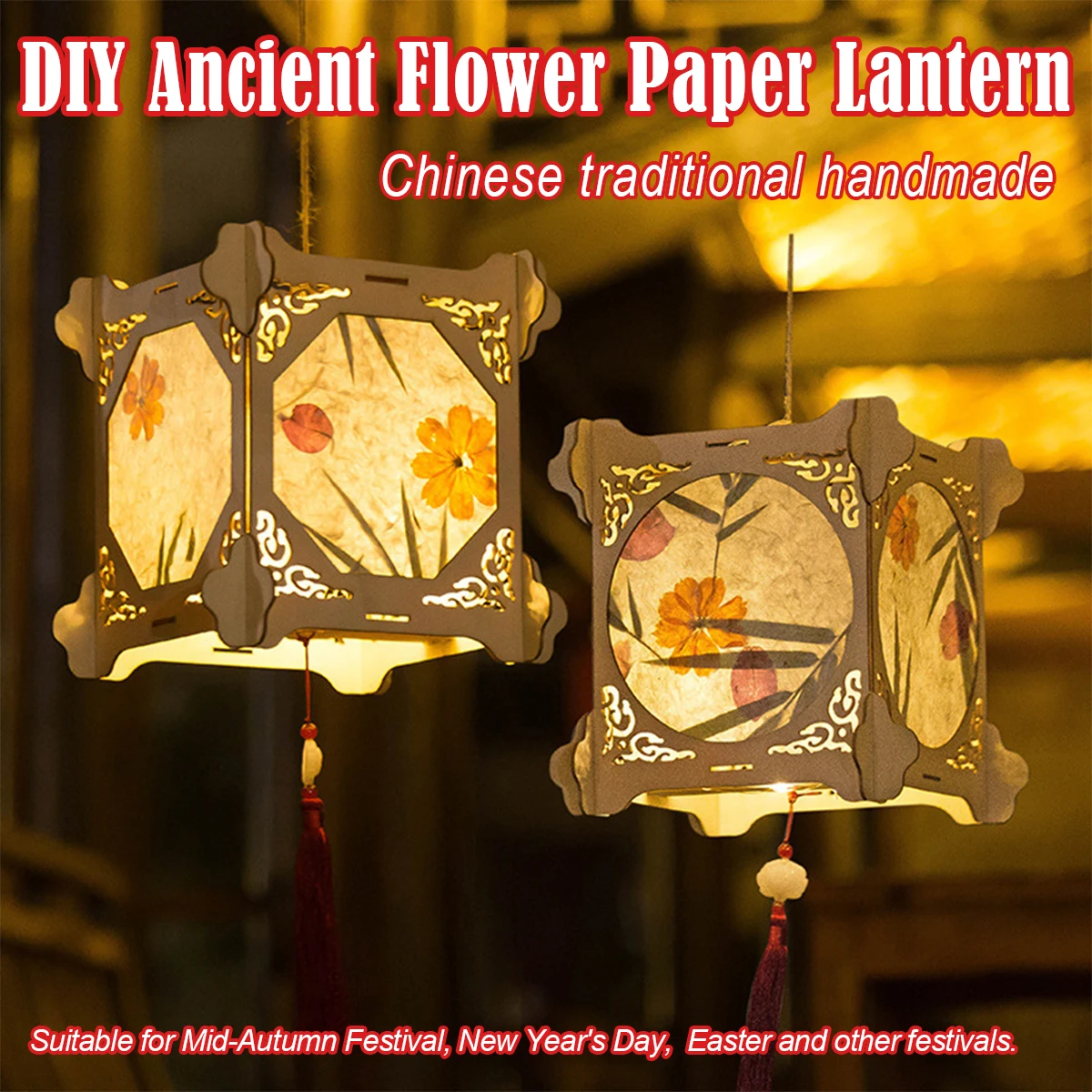 Yuanxiao Lantern Paper New Handcrafts Lunar Steel Pendant Gd Year Ancient Lamp Chinese Koi Style Package Fish Decorative