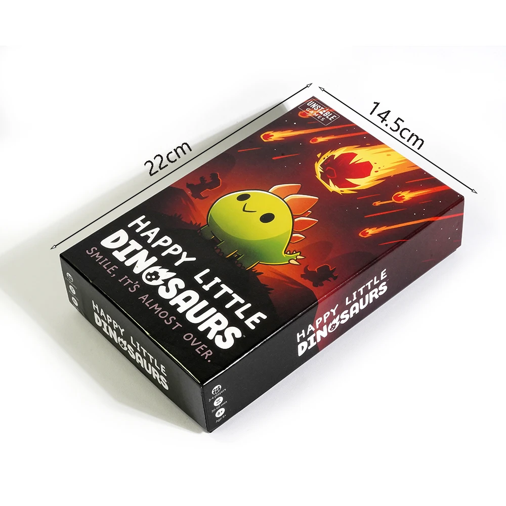 Juegos inestables Happy Little Dinosaurs Base Game, juego de cartas divertido de sabotaje competitivo, expansión de 5-6 jugadores, Tic Tac K.O.: