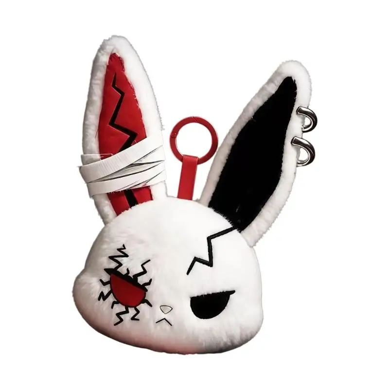 P9FE Stilvoller dunkler Hase-Plüsch-Schlüsselanhänger, weicher und leichter Taschen-Hängeornament, Schlüsselanhänger-Anhänger – Detail 7