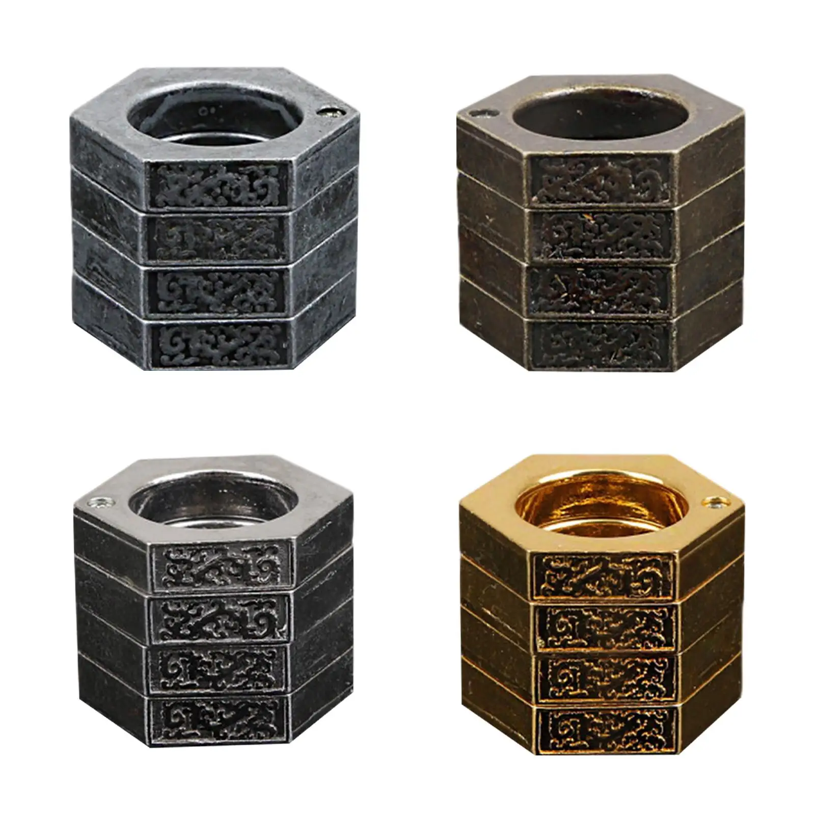 Geometric Hexagon Ring Creative Jewelry Ring Portable Strong image 4