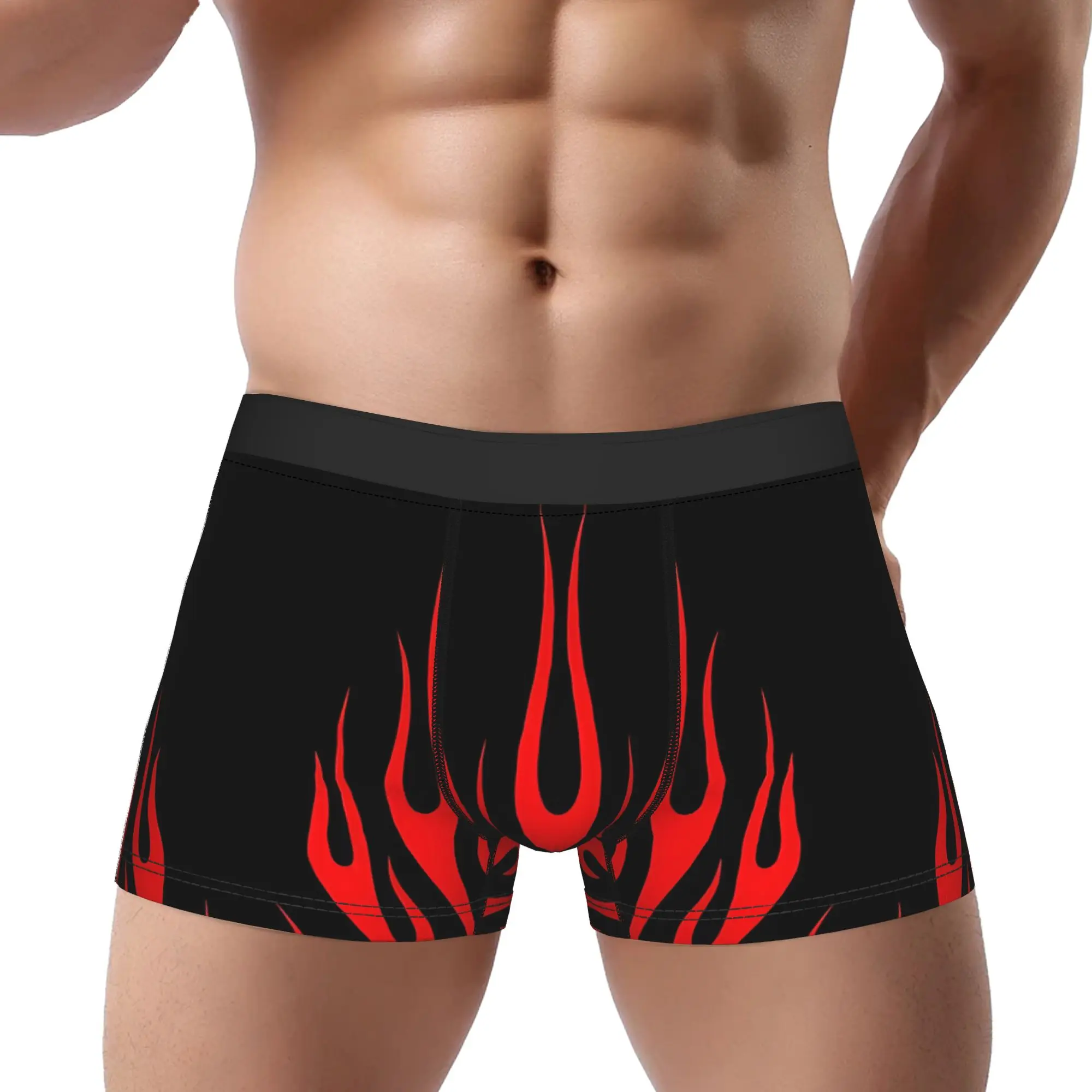 Flame Flame Underpants Breathbale Panties Male Underwear Comfortable Shorts Boxer Briefs