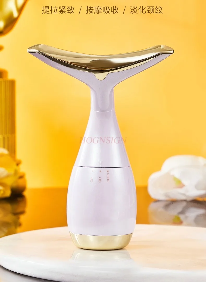 Beauty induction device for reducing neck lines, facial lifting, neck tightening, massage, and neck beauty device